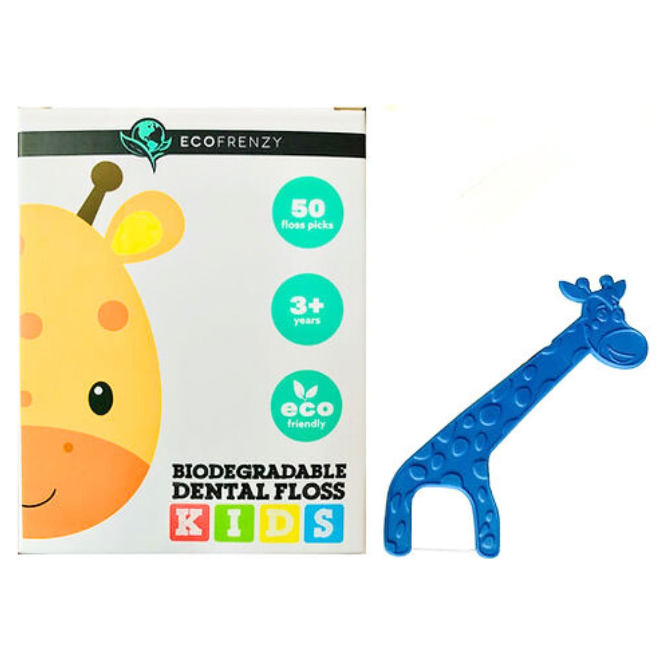 KIDS FLOSS PICKS 50 COUNT - BIODEGRADABLE CORNSTARCH - STRAWBERRY FLAVORED