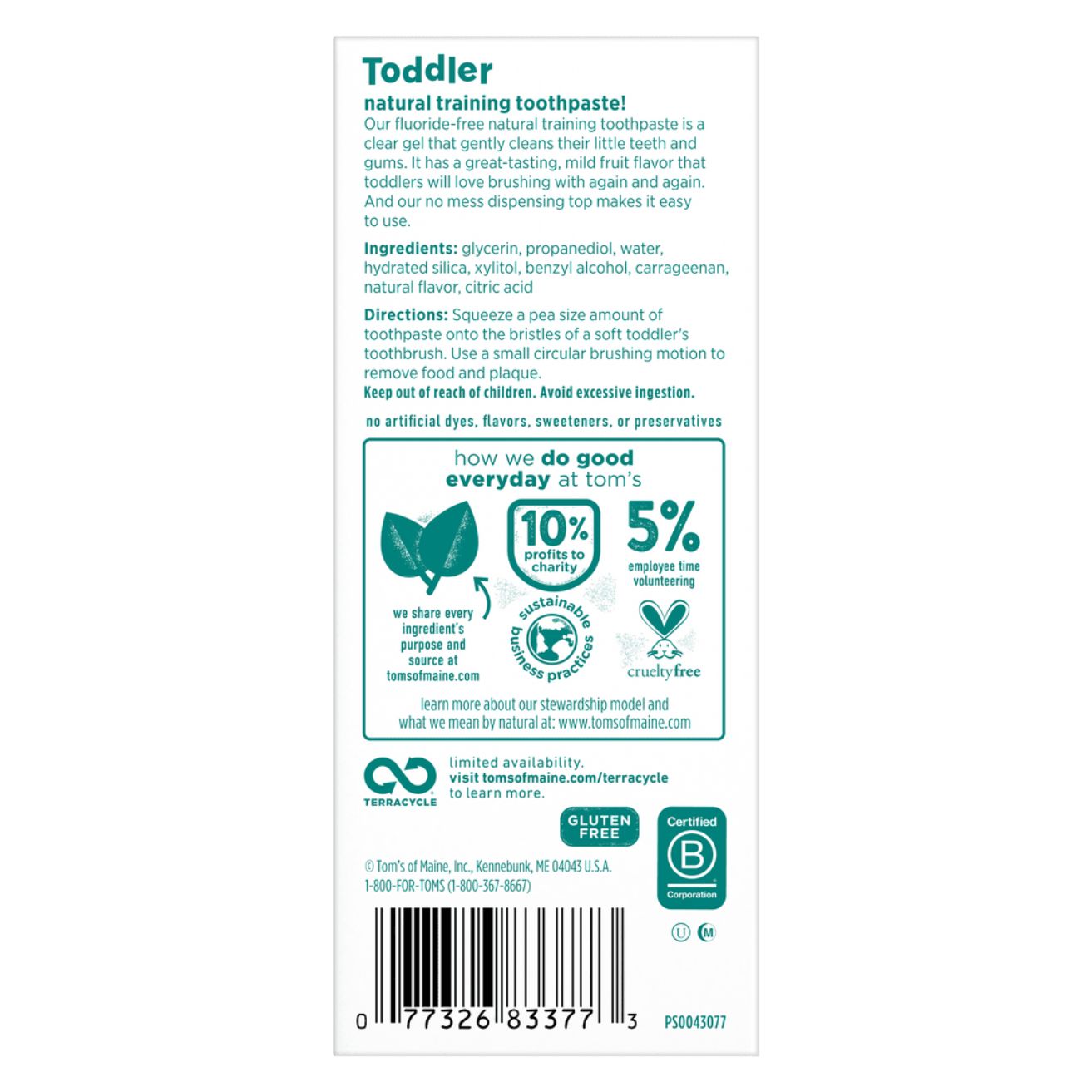 PASTA DE DIENTE EN GEL PARA NIÑOS 3-24m LIBRE DE FLUOR - MILD FRUIT