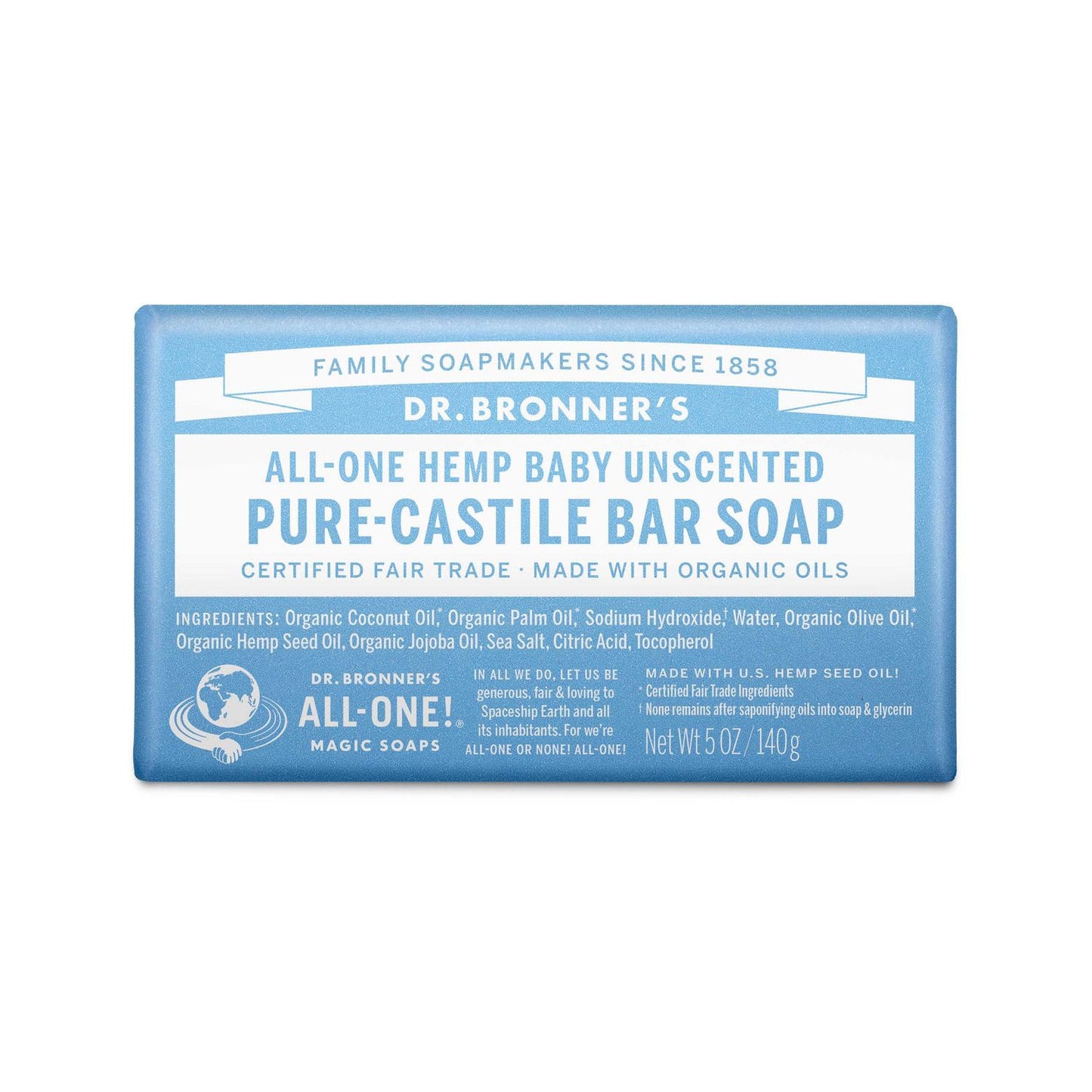 PURE CASTILE SOAP BAR - UNSCENTED