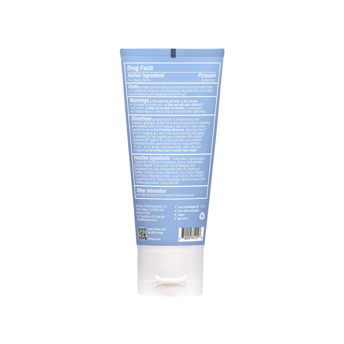 THINKSPORT CLEAR ZINC FACE SUNSCREEN SPF50+