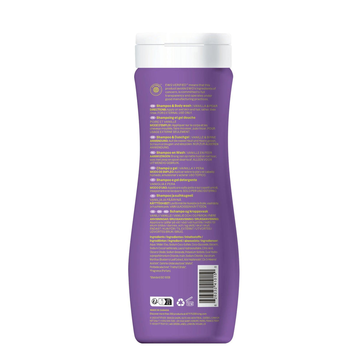 2-1 SHAMPOO + BODY WASH, VANILLA & PEAR
