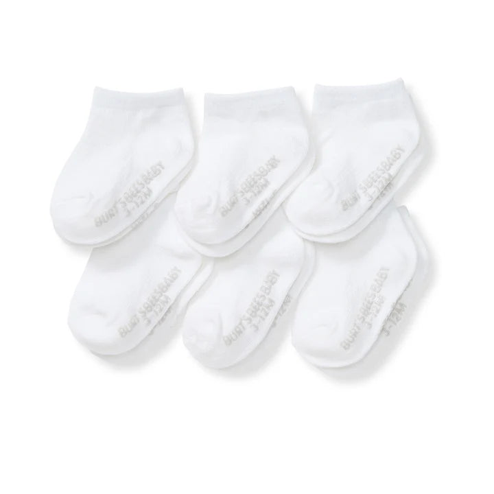 SOLID ORGANIC COTTON ANKLE SOCKS - 6 PACK