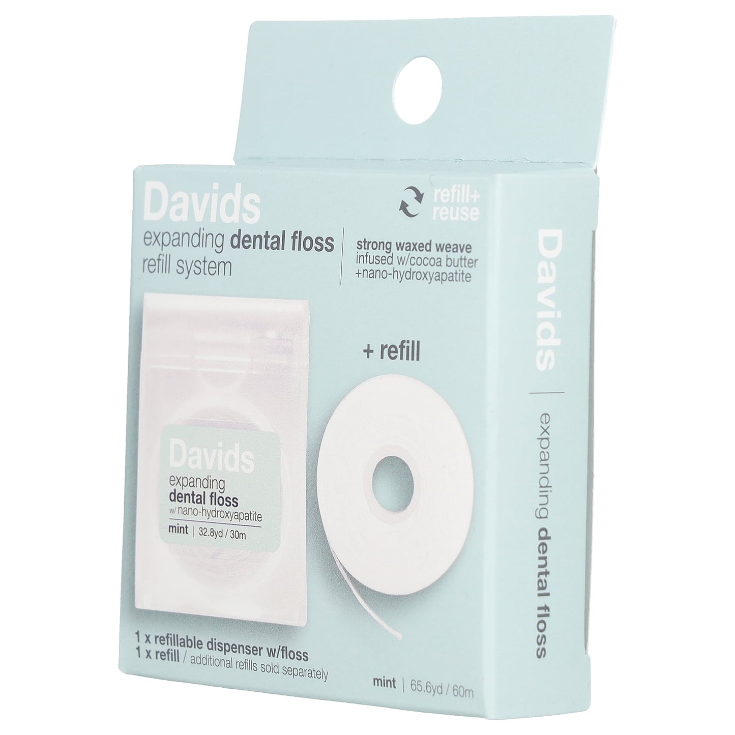 EXPANDING DENTAL FLOSS & REFILL WITH HYDROXYAPATITE - MINT