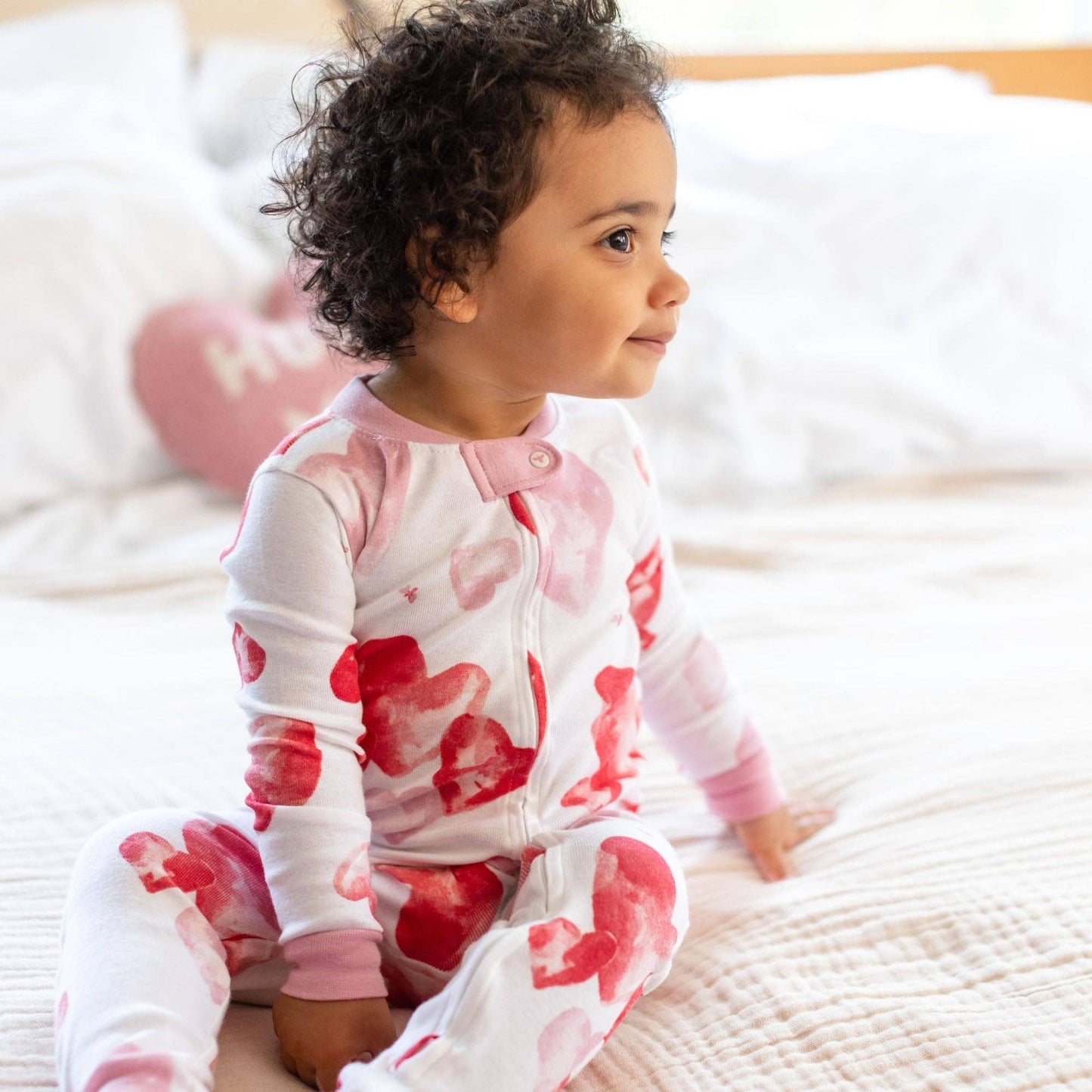 ORGANIC COTTON PAJAMAS - I HEART YOU - 1 PIEZA