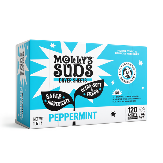 PLANT-BASED FABRIC SOFTENER DRYER SHEETS - PEPPERMINT