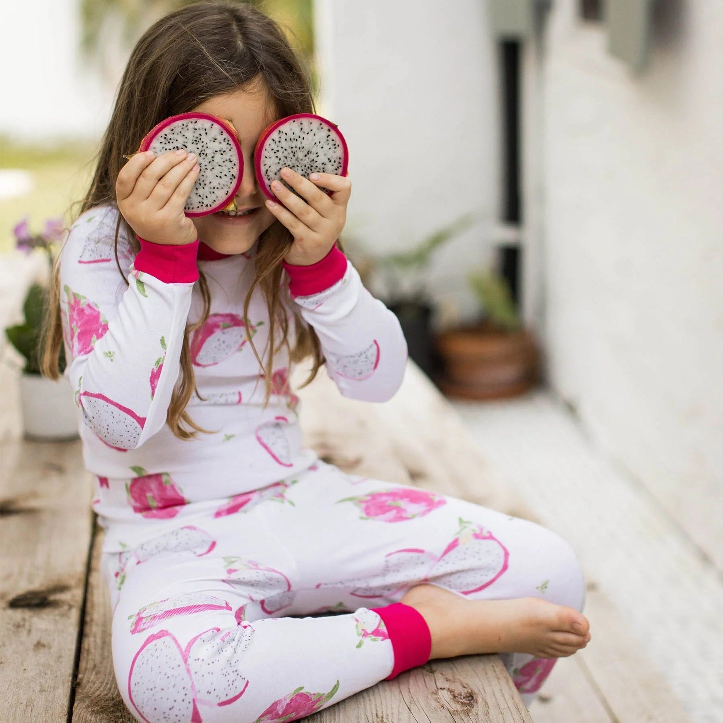 ORGANIC COTTON PAJAMAS - DRAGON FRUIT - 2 PIEZAS