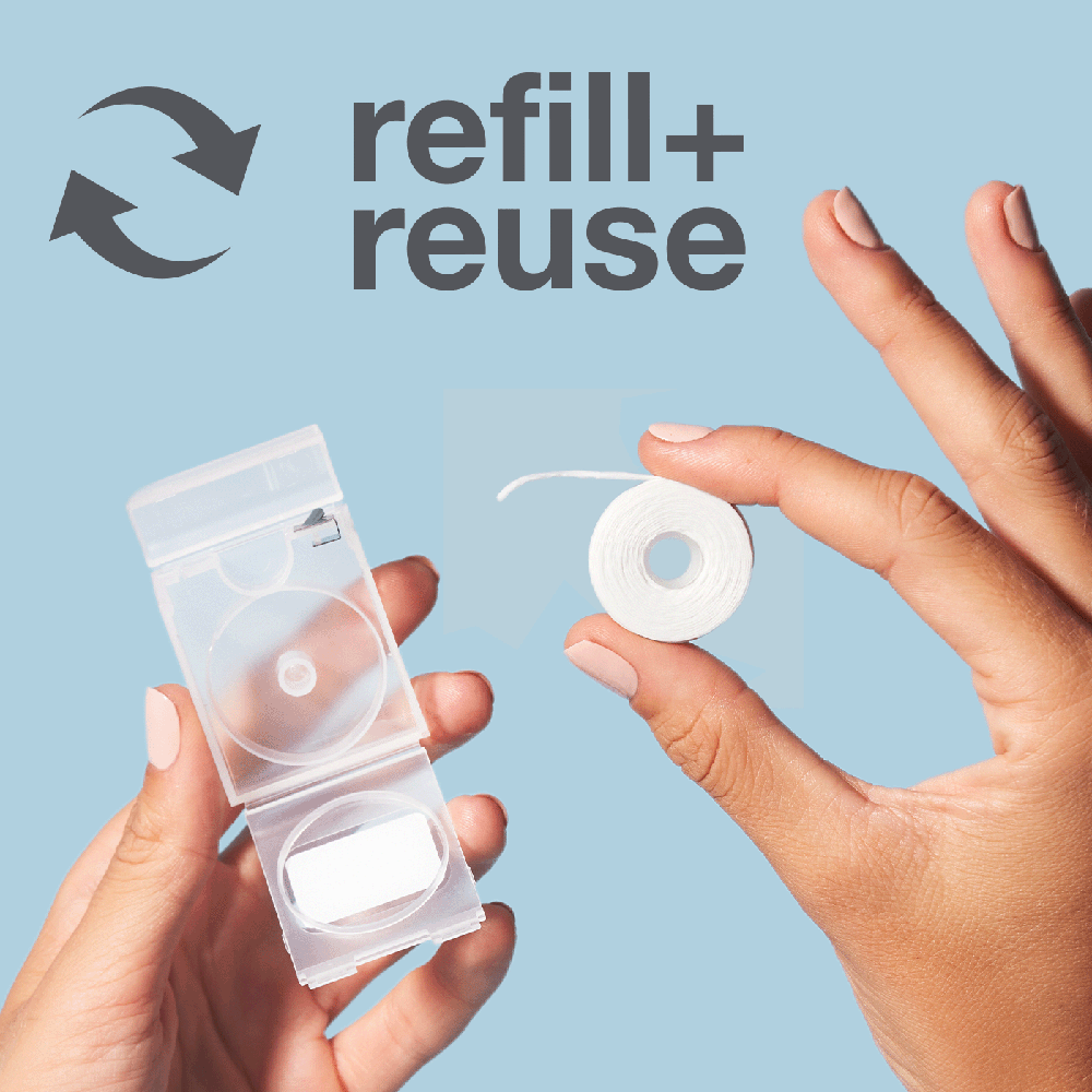 EXPANDING DENTAL FLOSS & REFILL WITH HYDROXYAPATITE - MINT