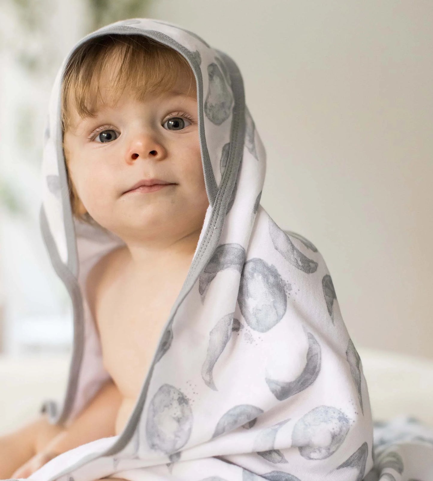 ORGANIC KNIT TERRY BABY HOODED TOWELS - 2 PACK - HELLO MOON