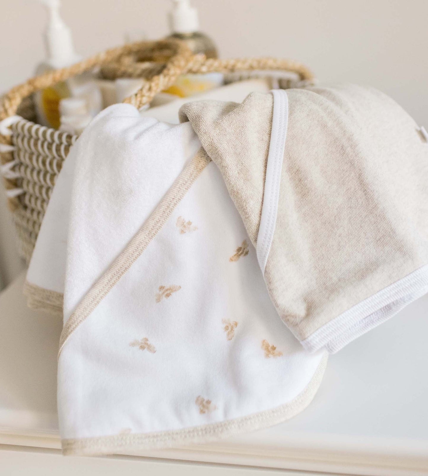 ORGANIC KNIT TERRY BABY HOODED TOWELS - 2 PACK - GOLDEN BEE
