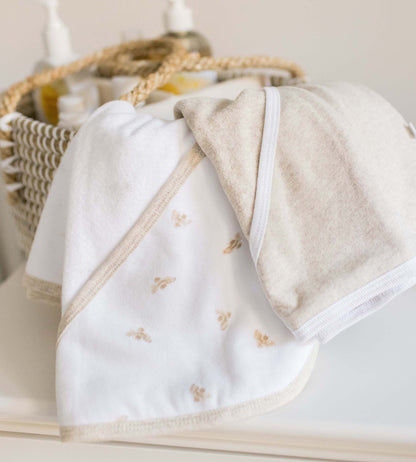 ORGANIC KNIT TERRY BABY HOODED TOWELS - 2 PACK - GOLDEN BEE