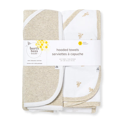 ORGANIC KNIT TERRY BABY HOODED TOWELS - 2 PACK - GOLDEN BEE