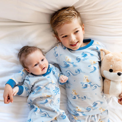 ORGANIC COTTON PAJAMAS -  SURFER PUPS - 1 PIEZA
