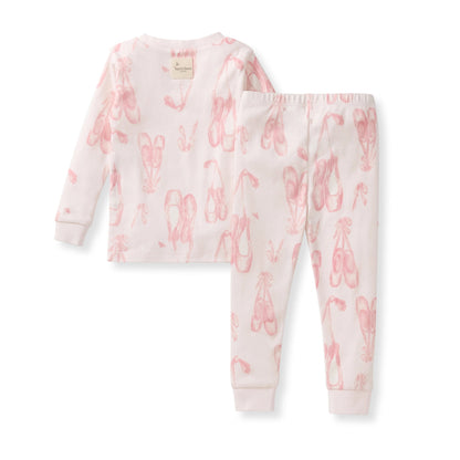 ORGANIC COTTON PAJAMAS - BALLET SLIPPERS - 2 PIEZAS