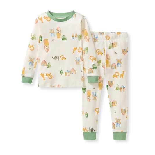 ORGANIC COTTON PAJAMAS - BLOCK VILLAGE - 2 PIEZAS