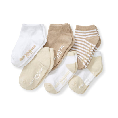 SOLID & STRIPES ORGANIC COTTON ANKLE SOCKS - 6 PACK - OAT