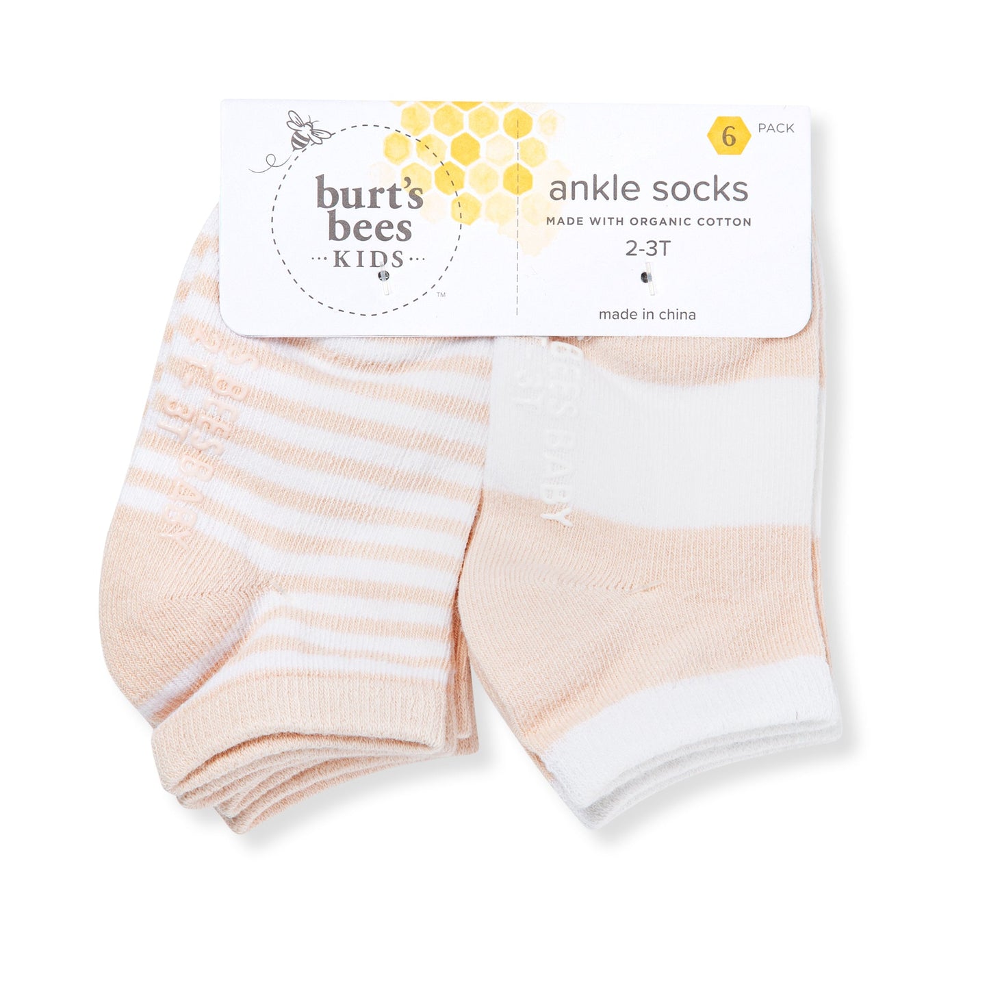 SOLID & STRIPES ORGANIC COTTON ANKLE SOCKS - 6 PACK - RANUNCULUS