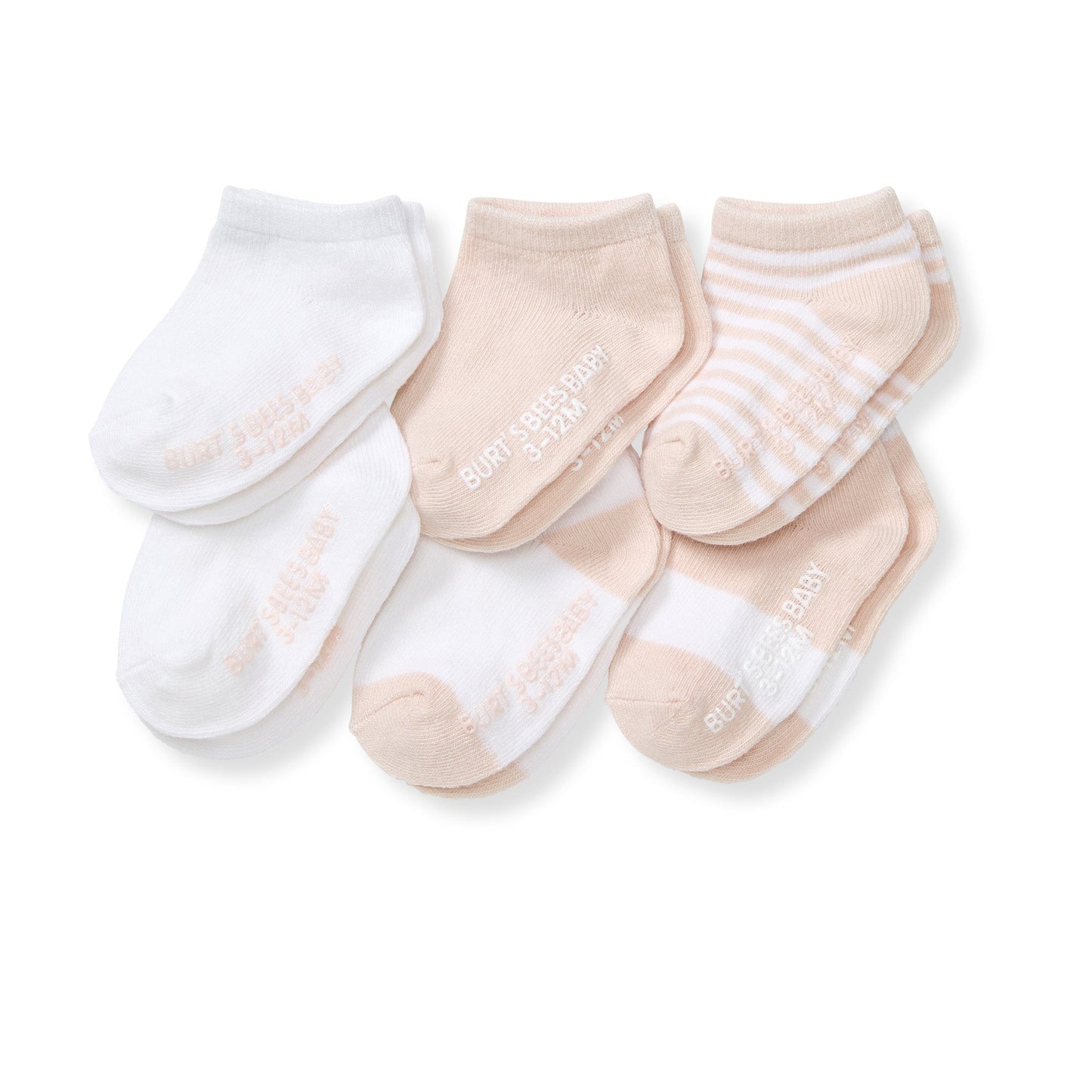 SOLID & STRIPES ORGANIC COTTON ANKLE SOCKS - 6 PACK - RANUNCULUS