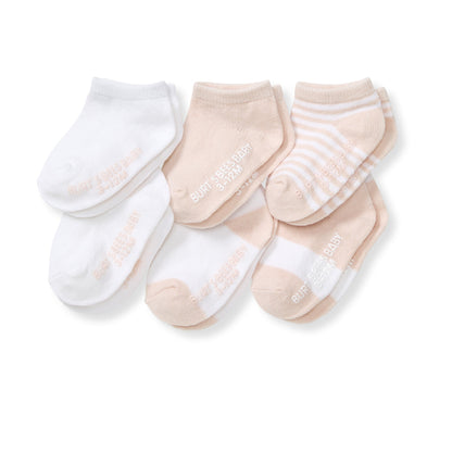 SOLID & STRIPES ORGANIC COTTON ANKLE SOCKS - 6 PACK - RANUNCULUS