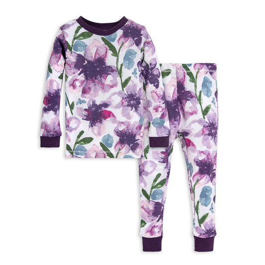 ORGANIC COTTON PAJAMAS - WATERCOLOR DAYLILY - 2 PIEZAS