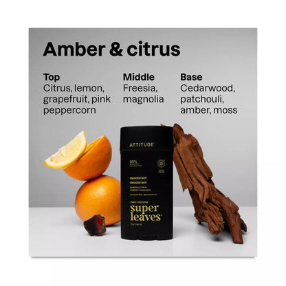 SUPER LEAVES MEN DEODORANT - AMBER & CITRUS