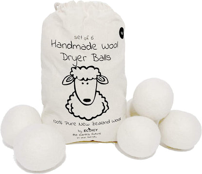 Wool Dryer Balls Organic XL 6-Pack
